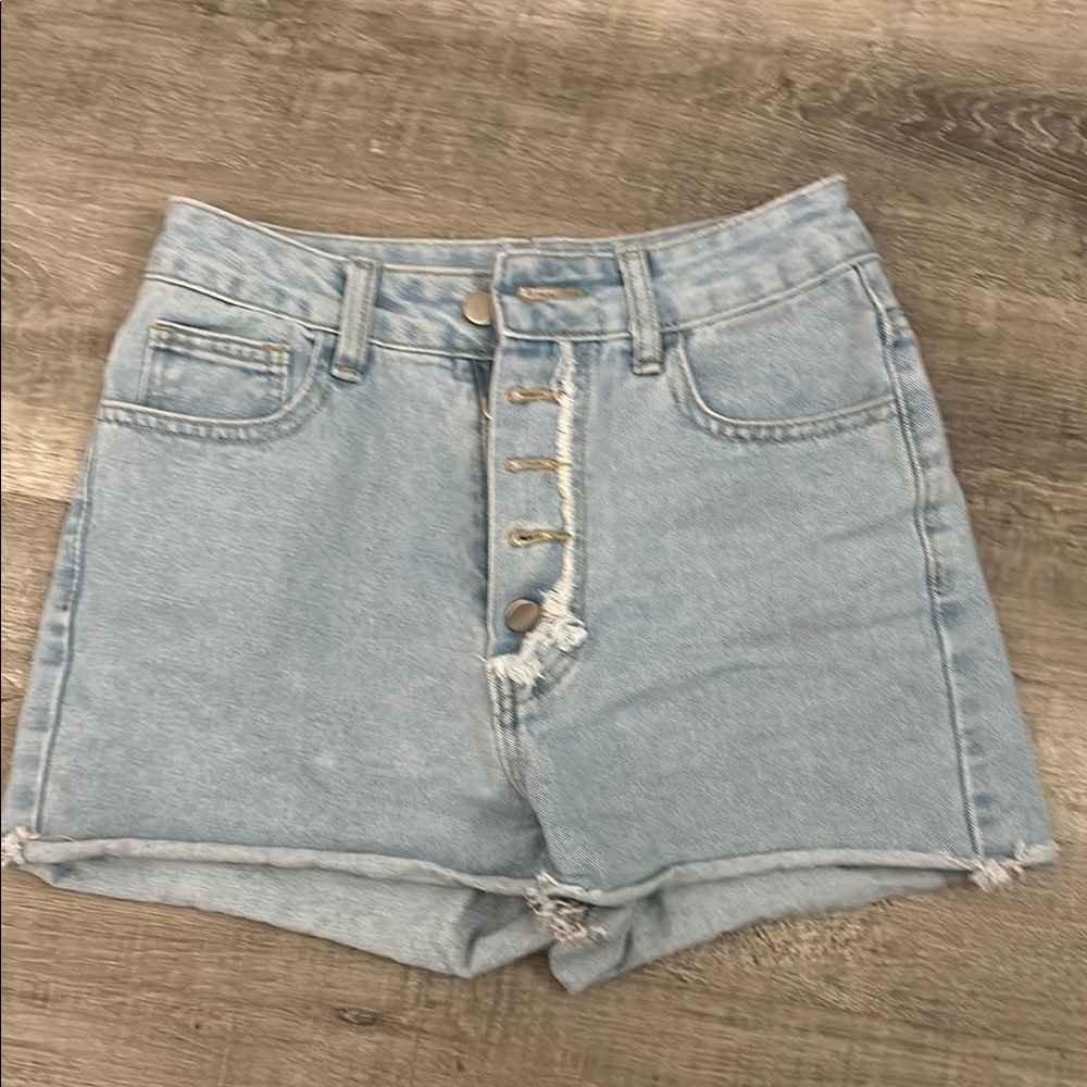 SHEIN Blue Jean Shorts Distressed Summer Style